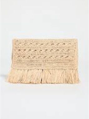Mar y Sol Lisette raffia clutch like new - Natural